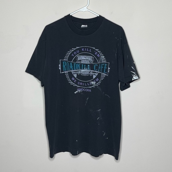 Vintage 90s Roadkill Cafe T Shirt - Picture 2 of 6